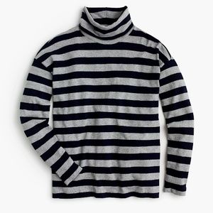 NWT J.CREW Women Grey Navy Deck-striped Loosefit
